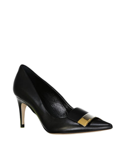 Sergio Rossi Black Calfskin High Heel Pumps
