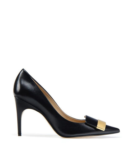 Sergio Rossi Black Calfskin High Heel Pumps