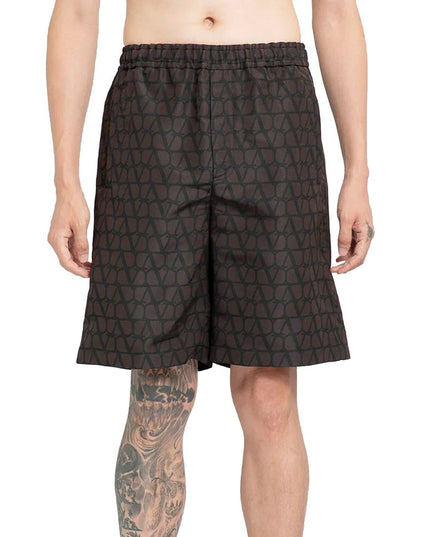 Valentino Brown Silk Shorts