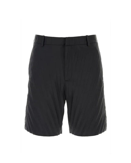 Valentino Black Nylon Bermuda Shorts