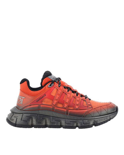 Versace Orange Fabric Athletic Sneakers