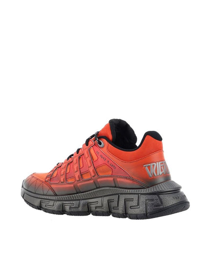 Versace Orange Fabric Athletic Sneakers