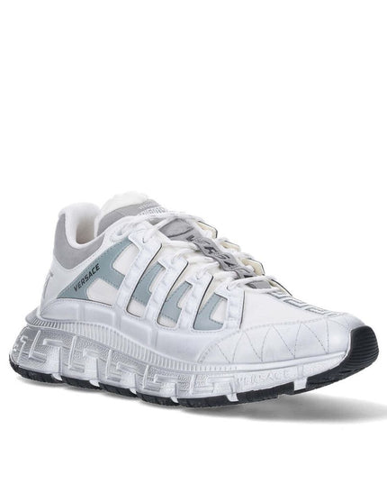 Versace White Calfskin Athletic Sneakers