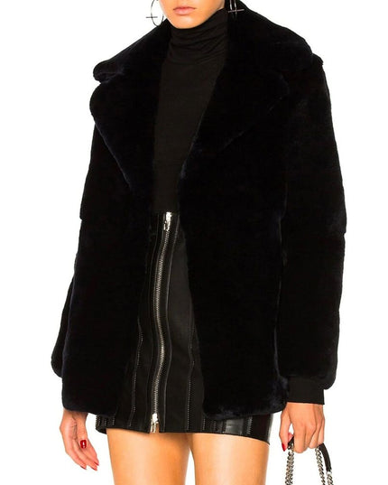 Alberta Ferretti Blue Rabbit Fur Coat