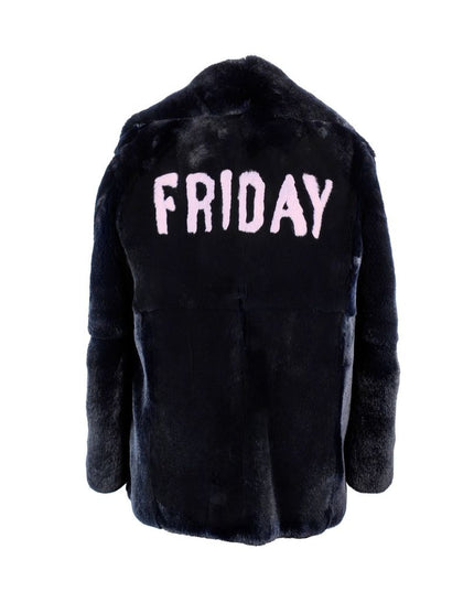 Alberta Ferretti Blue Rabbit Fur Coat