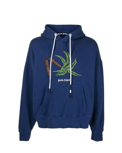 Palm Angels Blue Cotton Sweatshirt