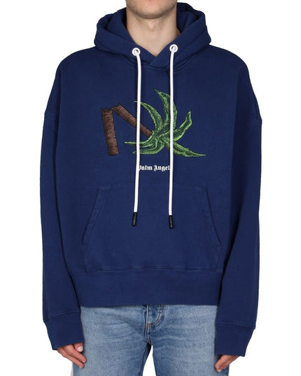 Palm Angels Blue Cotton Sweatshirt