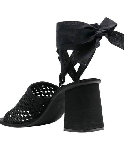 Miu Miu Black Fabric Strap-On Sandals