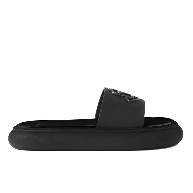 Moncler Black Rubber Slides