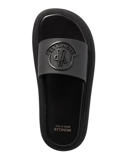 Moncler Black Rubber Slides