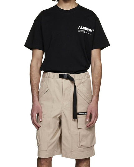 Ambush Beige Cotton Bermuda Shorts