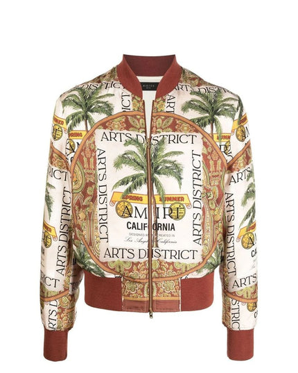 Amiri Beige Silk Bomber