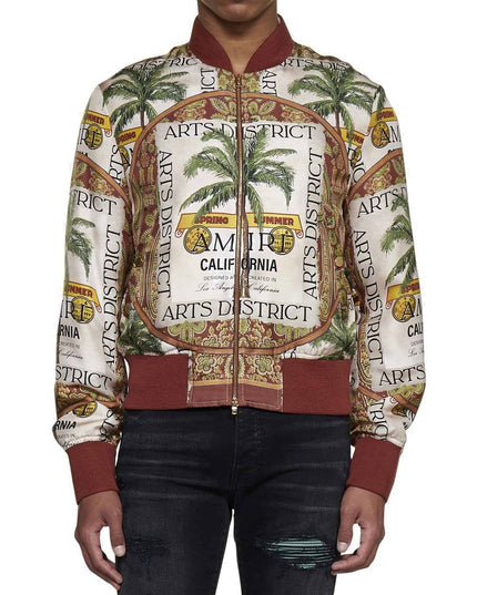Amiri Beige Silk Bomber