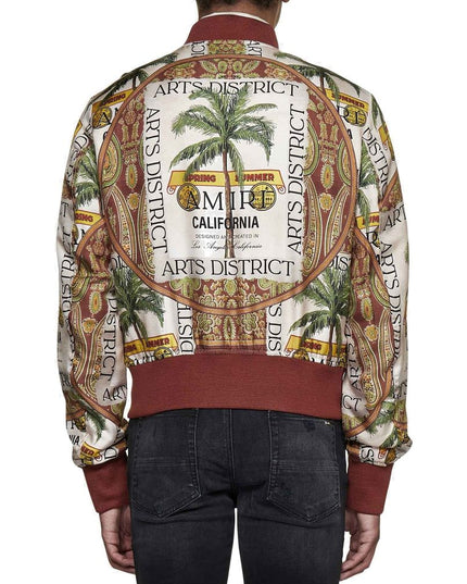 Amiri Beige Silk Bomber