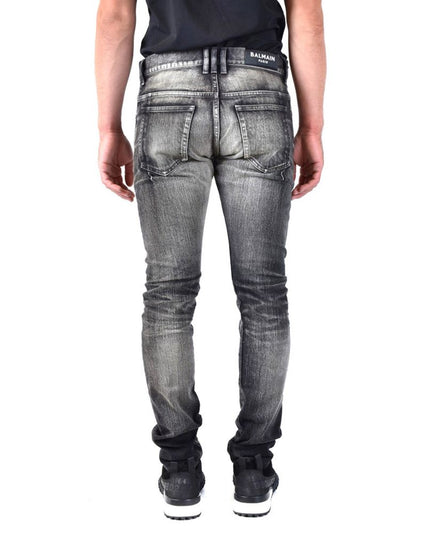 Balmain Black Cotton Skinny Jeans