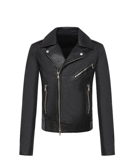 Balmain Black Leather Biker Jacket
