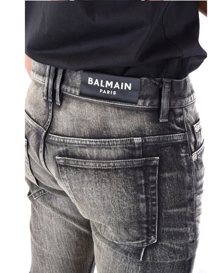 Balmain Black Cotton Skinny Jeans