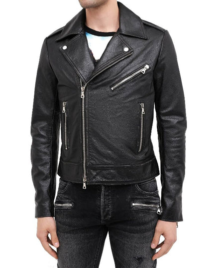 Balmain Black Leather Biker Jacket