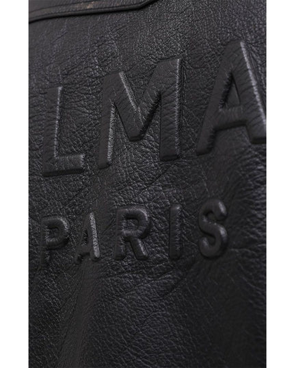 Balmain Black Leather Biker Jacket