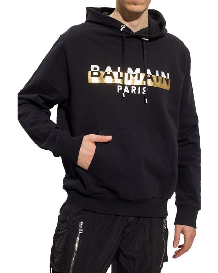 Balmain Black Cotton Sweatshirt