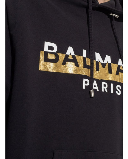 Balmain Black Cotton Sweatshirt