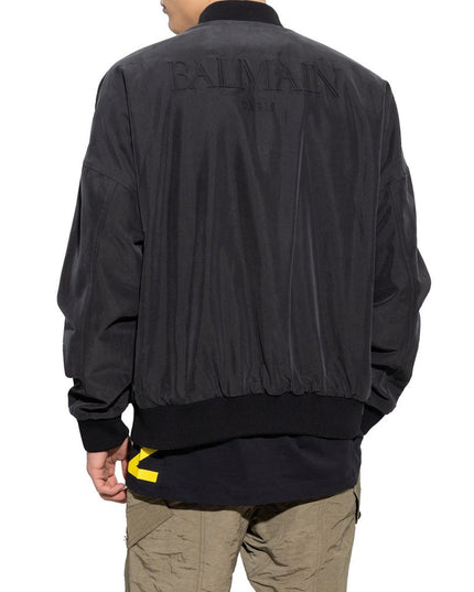 Balmain Black Cotton Bomber