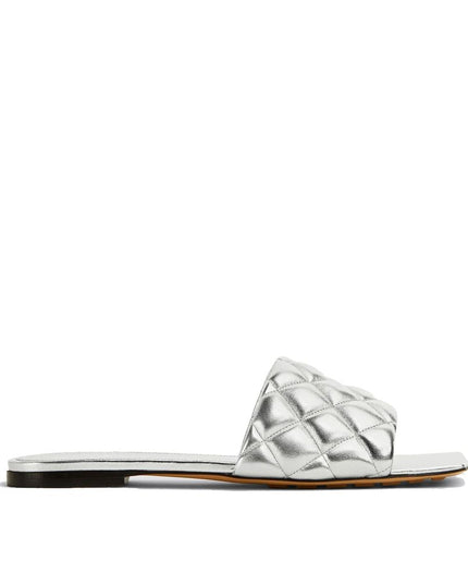 Bottega Veneta Silver Calfskin Slippers