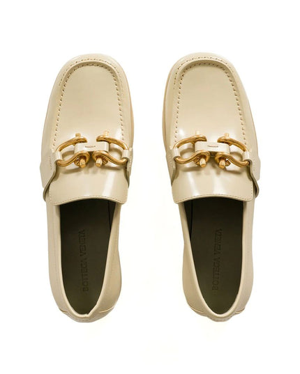 Bottega Veneta White Calfskin Slip-On Loafers
