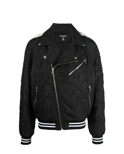 Balmain Black Polyester Bomber