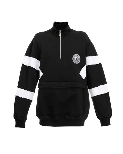 Balmain Black Cotton Sweatshirt