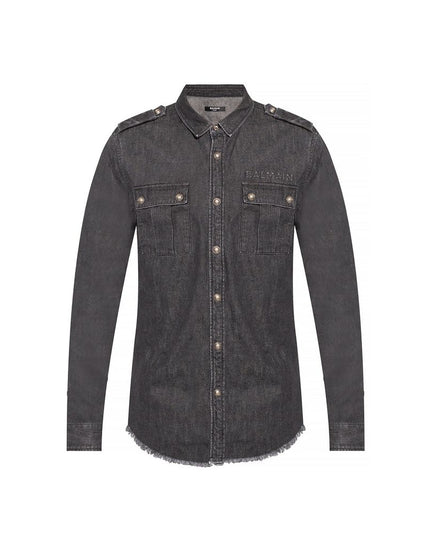 Balmain Black Denim Shirt