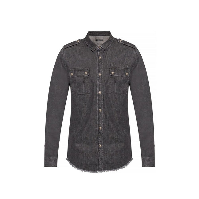 Balmain Black Denim Shirt