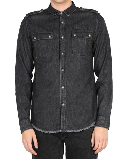 Balmain Black Denim Shirt