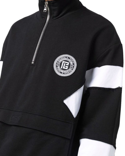 Balmain Black Cotton Sweatshirt