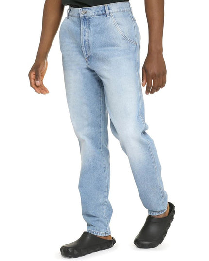 Balmain Blue Cotton Cropped Jeans