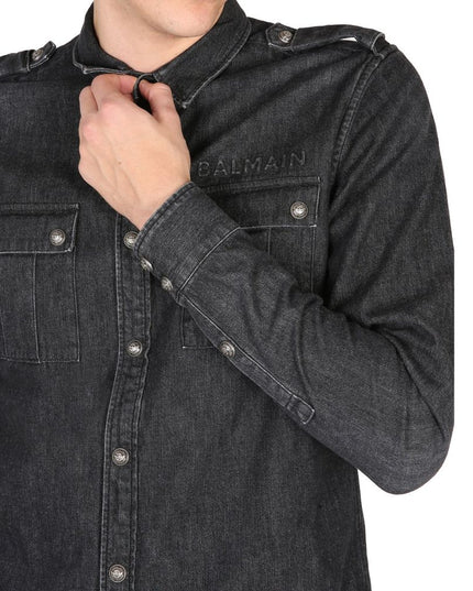 Balmain Black Denim Shirt