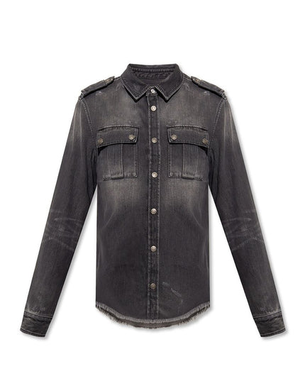 Balmain Black Denim Shirt