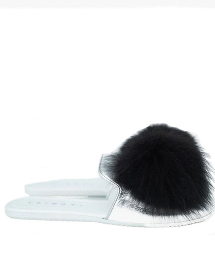 JOSHUA SANDERS Silver Calfskin Mules