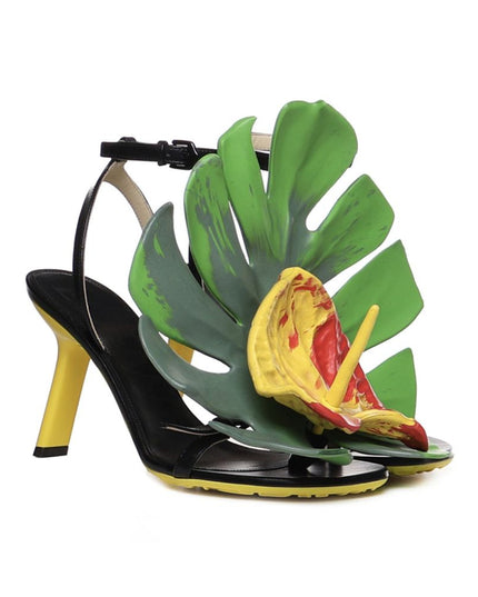 Loewe Black Lamb Leather Stiletto Heel Sandals