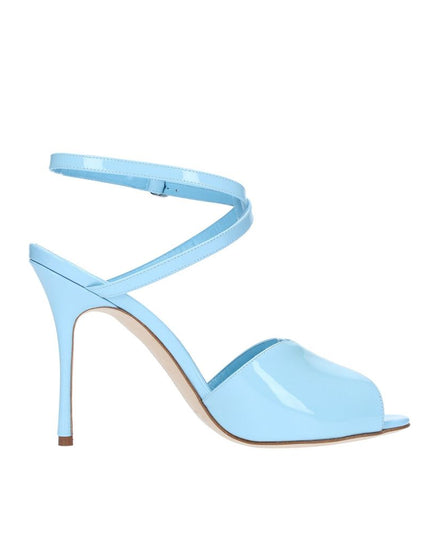 Manolo Blahnik Blue Calfskin Sandals
