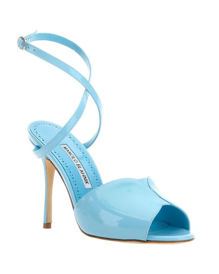 Manolo Blahnik Blue Calfskin Sandals