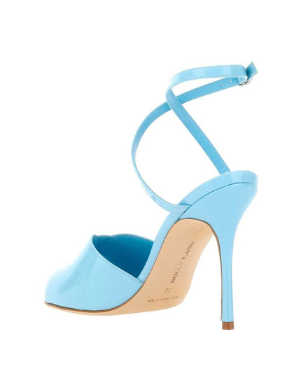 Manolo Blahnik Blue Calfskin Sandals