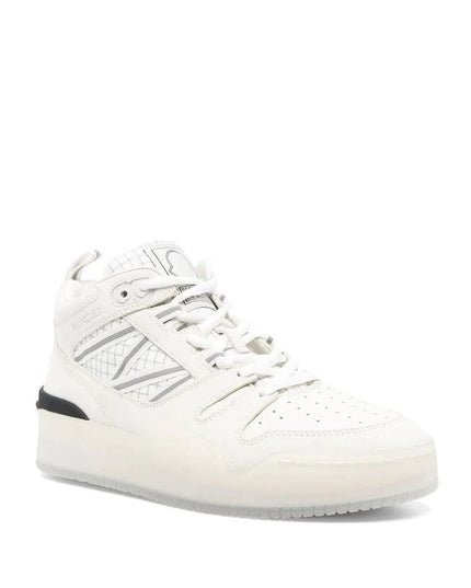 Moncler White Calfskin High Top Sneakers