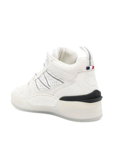 Moncler White Calfskin High Top Sneakers