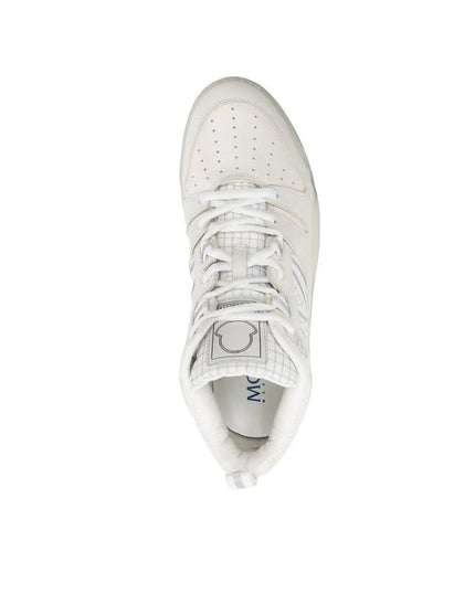 Moncler White Calfskin High Top Sneakers