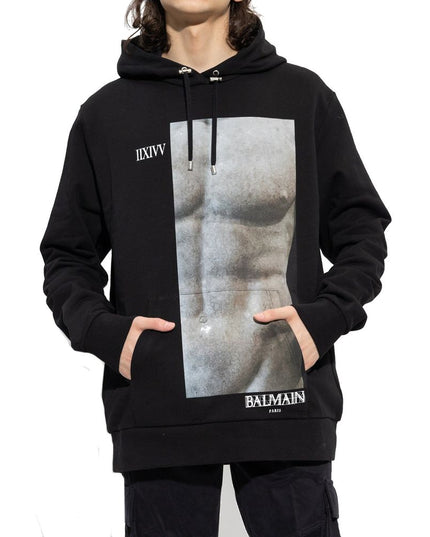 Balmain Black Cotton Sweatshirt