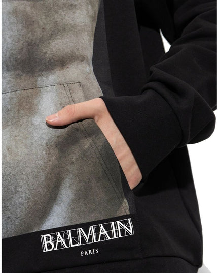 Balmain Black Cotton Sweatshirt