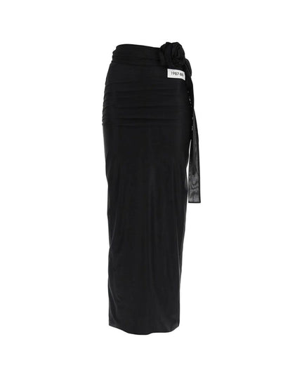 Dolce & Gabbana Black Elastane Long Skirt