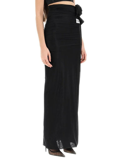 Dolce & Gabbana Black Elastane Long Skirt