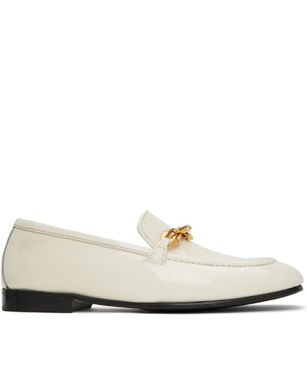 Jimmy Choo White Calfskin Slip-On Loafers